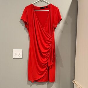 New York & Company Red Asymmetrical Dress